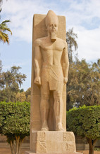Standing Statue Of Ramses II In Memphis, Egypt