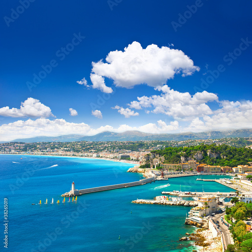Tapeta ścienna Widok kurortu śródziemnomorskiego, ładne, cote d'azur, Francja