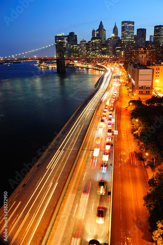 Board z aluminiowym obramowaniem Nowy Jork manhattan downtown