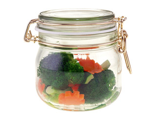 Sticker - steamed vegetables in a jar