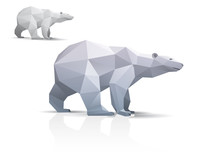 Polar Bear Stylized Triangle Polygonal Model