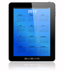 This is a calendar for 2012 in tablet PC