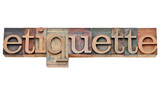 Fototapeta  - etiquette word in letterpress type
