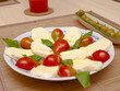 Italian salad with tomatos and mozarella cheese