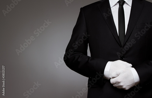 At Your service. Well dressed man waiting for orders with copy s Tableau sur Toile