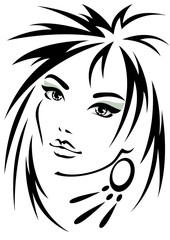 Wall Mural - Vector illustration of the female person