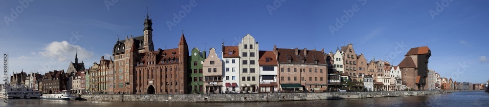 Obraz na płótnie Gdańsk- panorama na stare miasto. w salonie