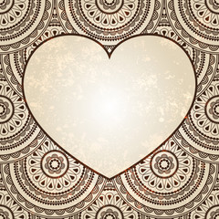 Poster - vectorheart on  seamless eastern floral  background