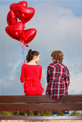 Wall Mural - valentines day couple dating