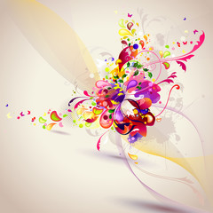 Fototapete - background with abstract flower