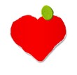 Handmade red heart attached by plasticine