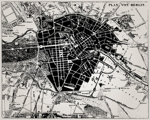 historical map of berlin, germany.