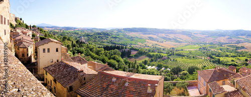 Tapeta ścienna Panoramiczny widok na toskanię