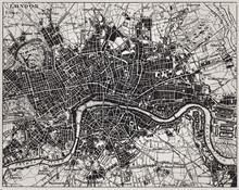 Historical Map Of London, England.