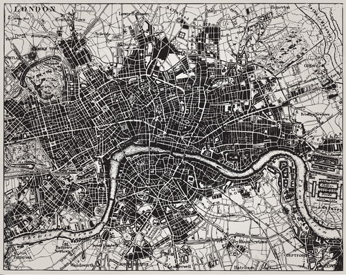 Fototapeta do kuchni Historical map of London, England.