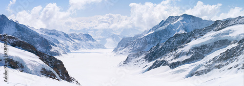 Board z aluminiowym obramowaniem Wielki aletsch lodowiec jungfrau Alpy szwajcarskie