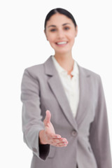 Poster - Hand offered by young businesswoman