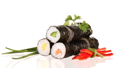 Canvas Print - Sushi food on white background