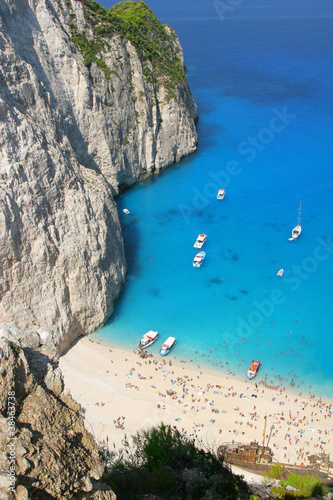 Obraz na płótnie canvas czteroczęściowy "tetraptyk" Plaża navagio w zakynthos, grecja