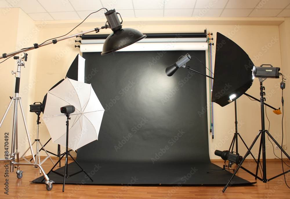 interior of professional photo studio