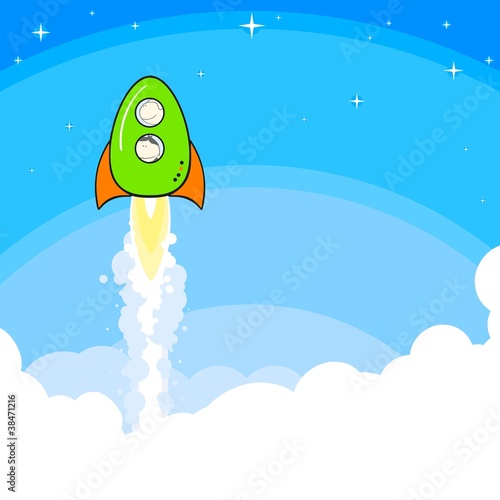 Obraz w ramie Rocket launch