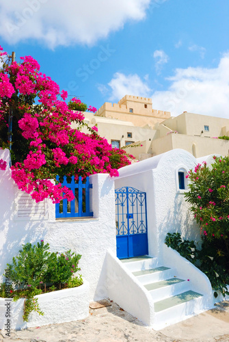 Plakat na papierze fotorealistycznym Wioska santorini