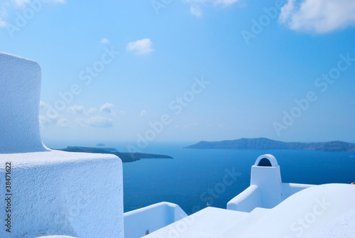 Plakat na papierze fotorealistycznym Wyspa santorini