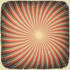 Wall Mural - Grunge swirl rays retro background. Vector illustration, EPS10