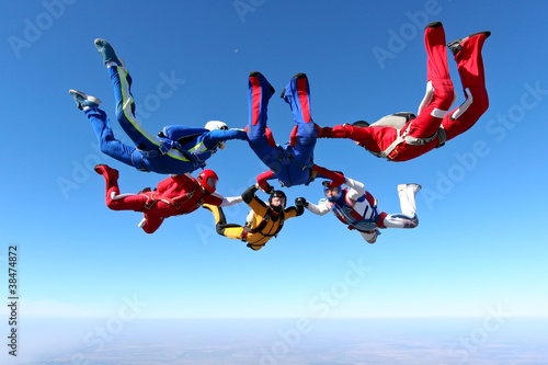 Naklejka - mata magnetyczna na lodówkę Skydiving photo