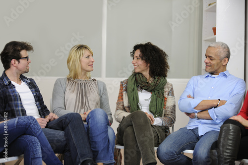 Fotografie, Obraz team building, group discussion or therapy
