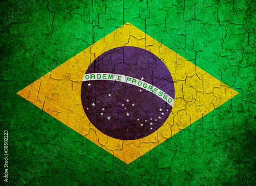 Board z aluminiowym obramowaniem Flaga Brazylii grunge