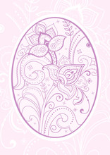 Pink Decorative Floral Card