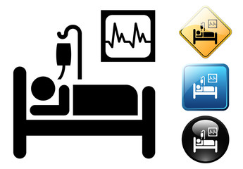 Hospital room pictogram and signs