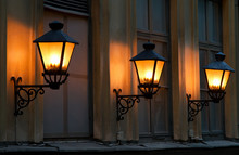 Three Lanterns At Night.