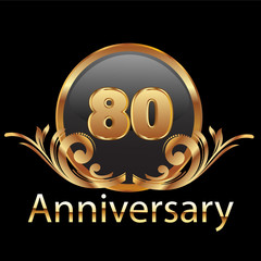 Wall Mural - 80 years anniversary gold