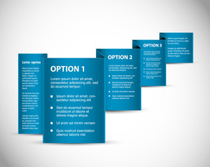 Canvas Print - Set of Blue Vector Sample option paper origami