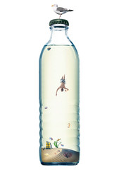 Wall Mural - Abstract Ocean in a bottle. Diving Concept.