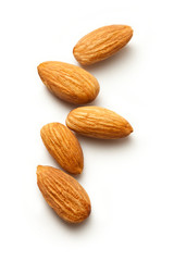 Wall Mural - Almonds on the white background