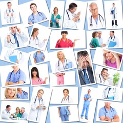 Canvas Print - Medical doctors group Collage.