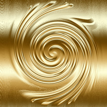 Abstract Spiral Metal Relief, Gold Metal Helix To Design