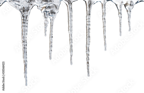 Fotomural icicles. Isolated with clipping path