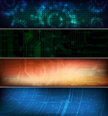 Canvas Print - modern technology theme vector banners. eps10