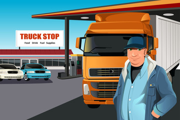 Wall Mural - Truck driver