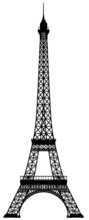 Eiffel Tower Vector Outline Silhouette