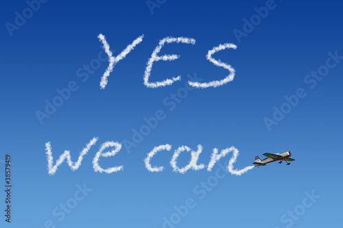 Fotografía yes we can Himmelsschreiber