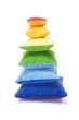 Colorful pillows toy on white background
