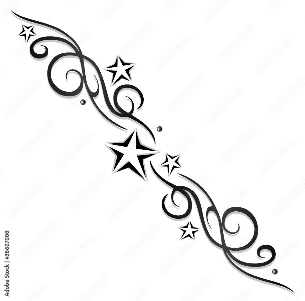 Tattoo, Tribal, Sterne, stars, Logo, black \u0026 grey Stock Vector | Adobe Stock, image size:1000x987