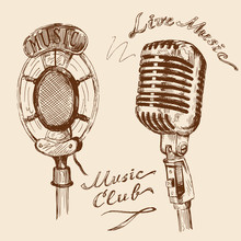 Vintage Microphone Doodles