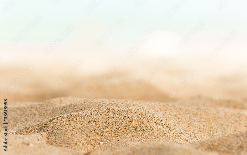 Closeup of some sand on the shore - obrazy, fototapety, plakaty 