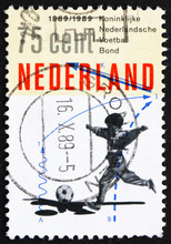 Postage Stamp Netherlands 1989 Boy Playing Football